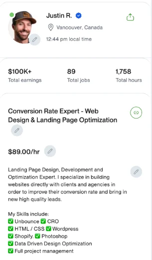 Productized Landing Pages — Upwork